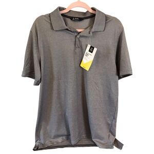 Men's‎ Dark Gray Classic Fit Stretch Cotton Pique Polo Size Medium Member's Mark